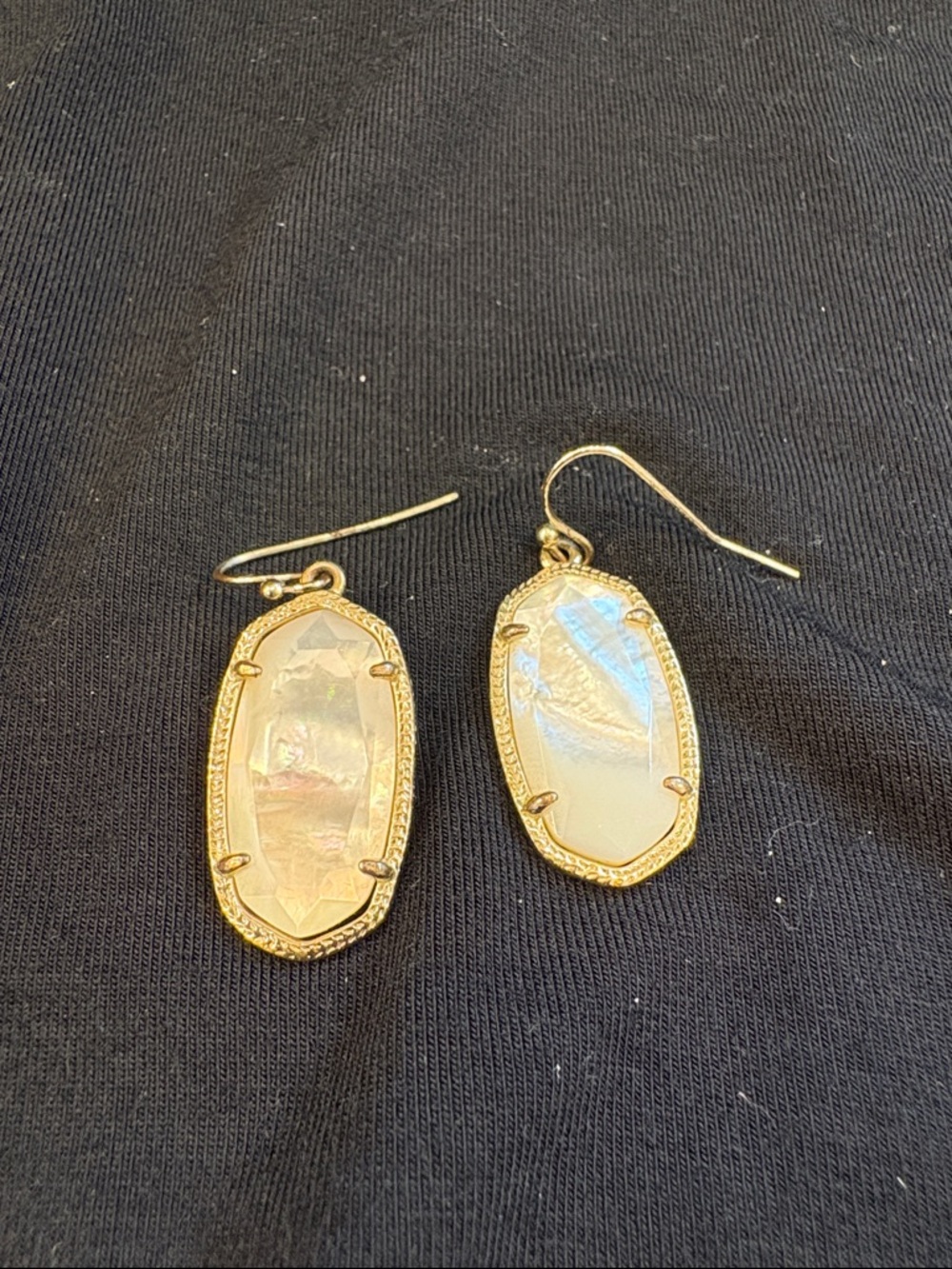 Kendra Scott Gold Iridescent Mother-of-Pearl Drop Earrings